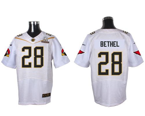 Nike Cardinals #28 Justin Bethel White 2016 Pro Bowl Men's Stitched NFL Elite Jersey